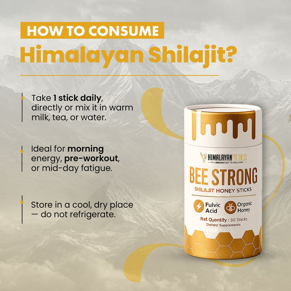 Beestrong Sticks- Shilajit Honey Sticks with 15 servings per container