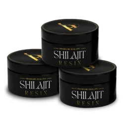 Pack of 3 Shilajit Resin 3 Pack of 3 Himalayan Vitals Shilajit Resin jars, a premium-quality natural supplement for energy, stamina, and overall wellness.